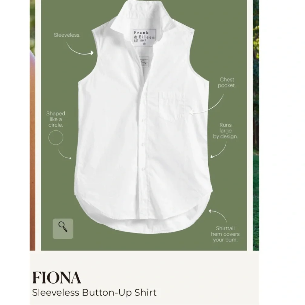 Frank & Eileen sleeveless linen blouse. EUC - Picture 7 of 11